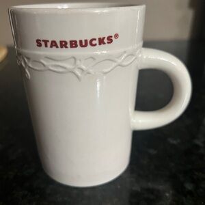 Starbucks Ivory Ceramic Embossed Mug